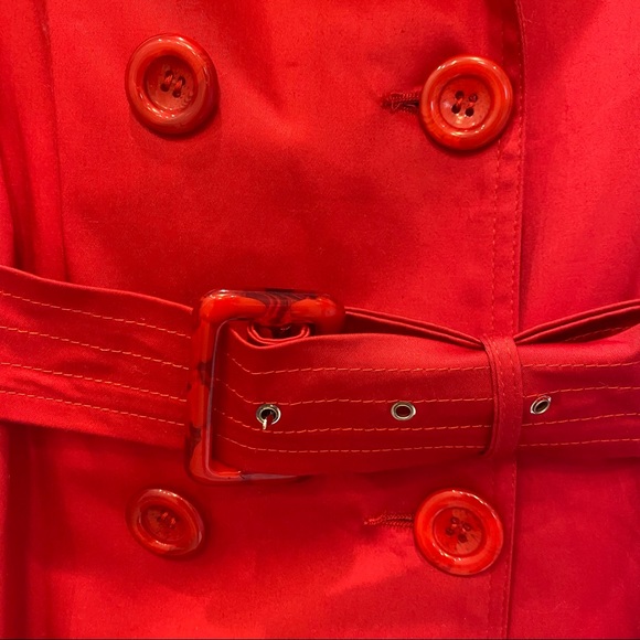 Max Mara Red Trench Coat size small - Picture 6 of 12